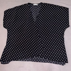 Navy Blue White Pattern Kimono - Blue Jasmine - Women’s S